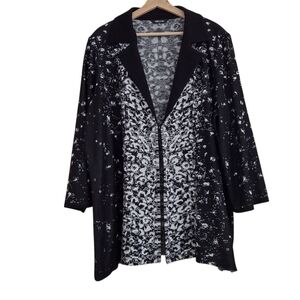 Misook Animal Print Abstract Pattern Blazer